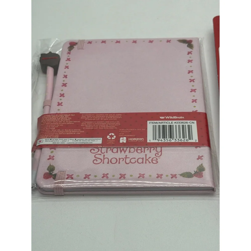 Strawberry Shortcake Journal Set and Scented Pen Bundle Pink Retro Stationery